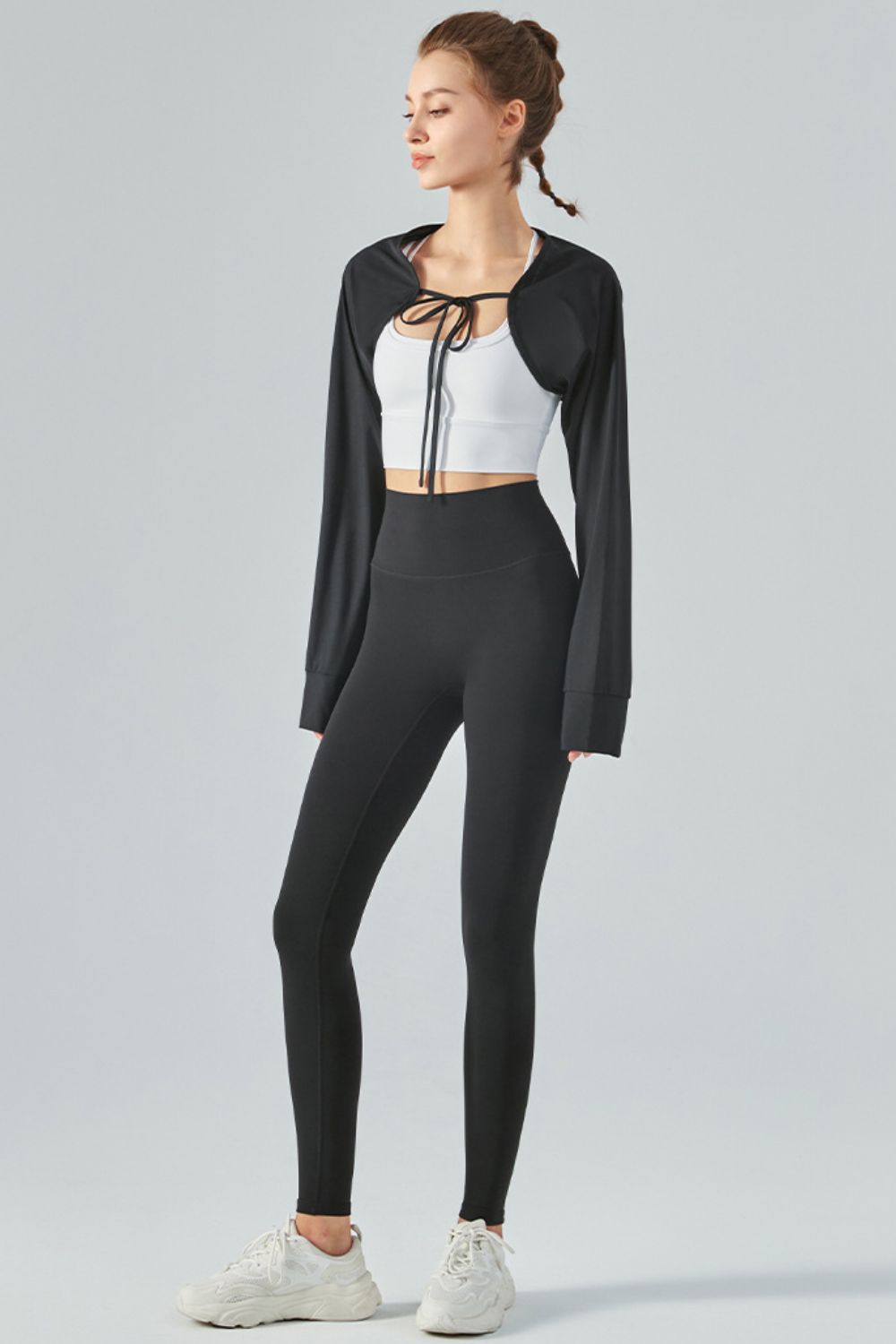 Tie Front Long Sleeve Sports Bolero by BlakWardrob