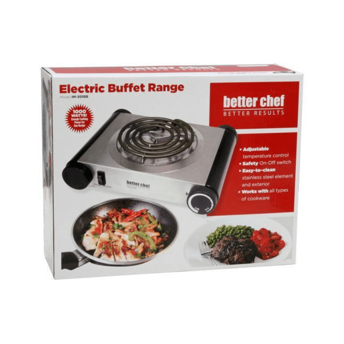 Better Chef Stainless Steel Single Burner Electric Buffet Range by Jupiter Gear Home