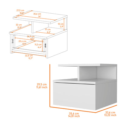 Floating Nightstand Flopini, One Drawer, Black Wengue Finish