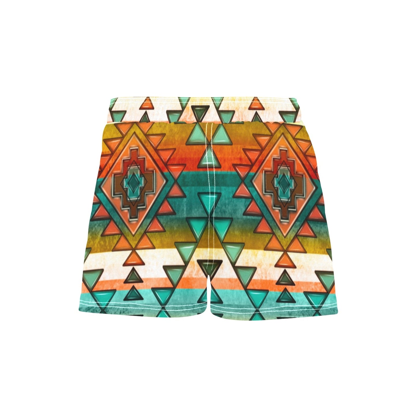 Women's Orange Aztec Beach Board Shorts by Baha Ranch Western Wear