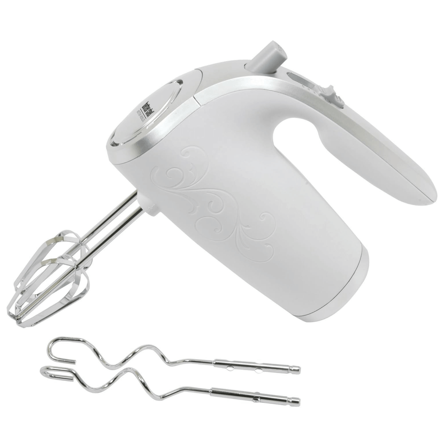 Better Chef 5-Speed 150W Hand Mixer with Silver Accents and Storage Clip by Jupiter Gear Home