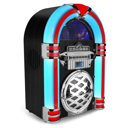 Victor Broadway II Desktop CD Jukebox with Multi-Color LED Lighting and FM Radio by Jupiter Gear Home