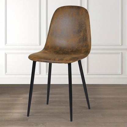 Set of 4 Scandinavian velvet chairs -Suede brown