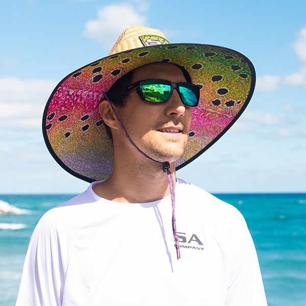 Palms Under Brim Straw Hat | Rainbow Trout by Soul of Adventure