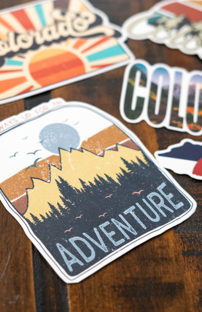 Always Up For An Adventure Sticker by Colorado Threads Clothing