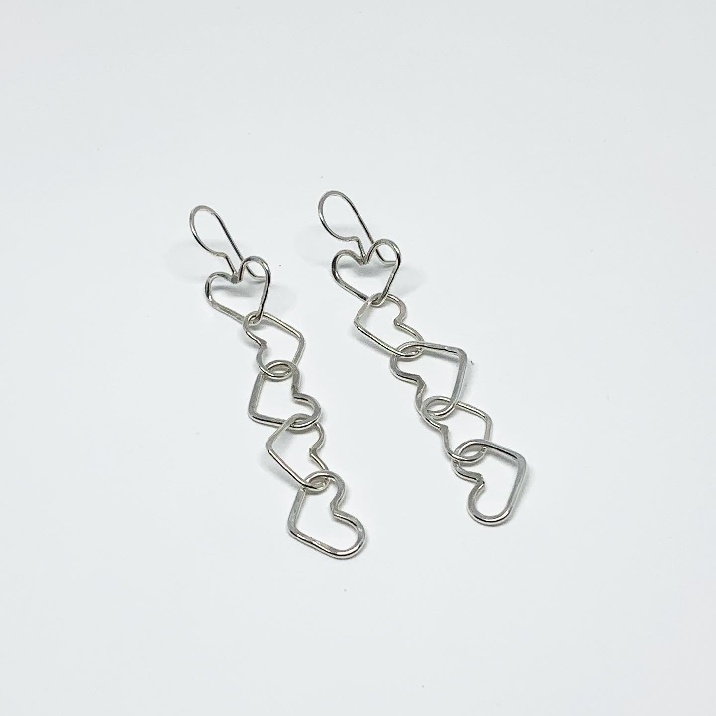 Five Drop Heart Dangle Earrings by Jennifer Cervelli Jewelry