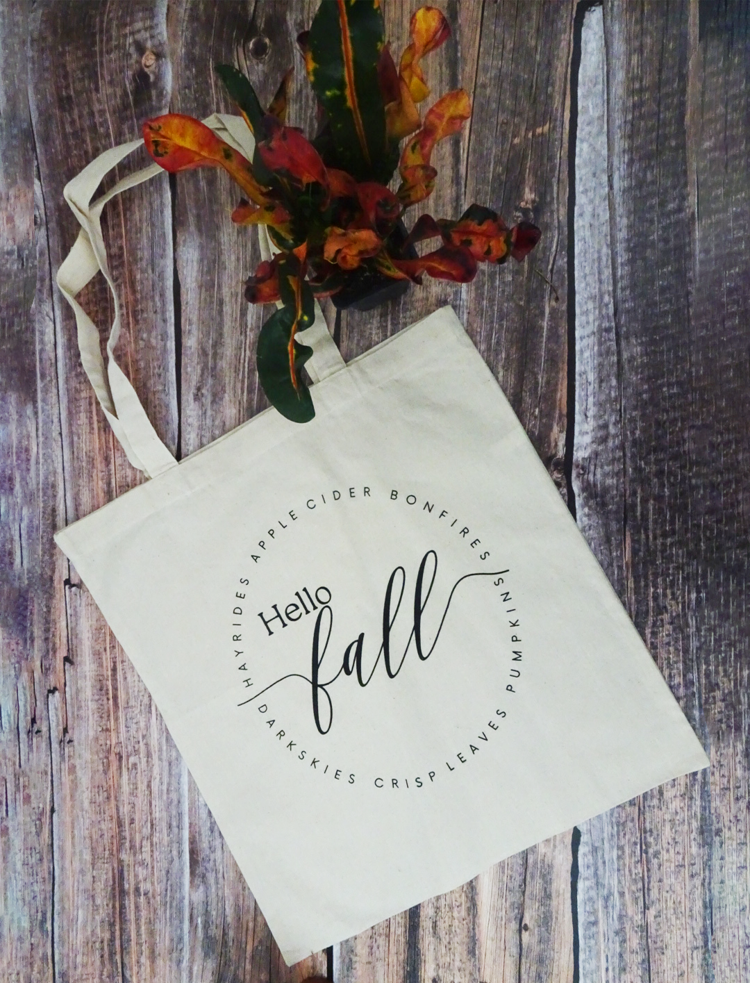 Hello Fall Canvas Tote by Colorado Threads Clothing