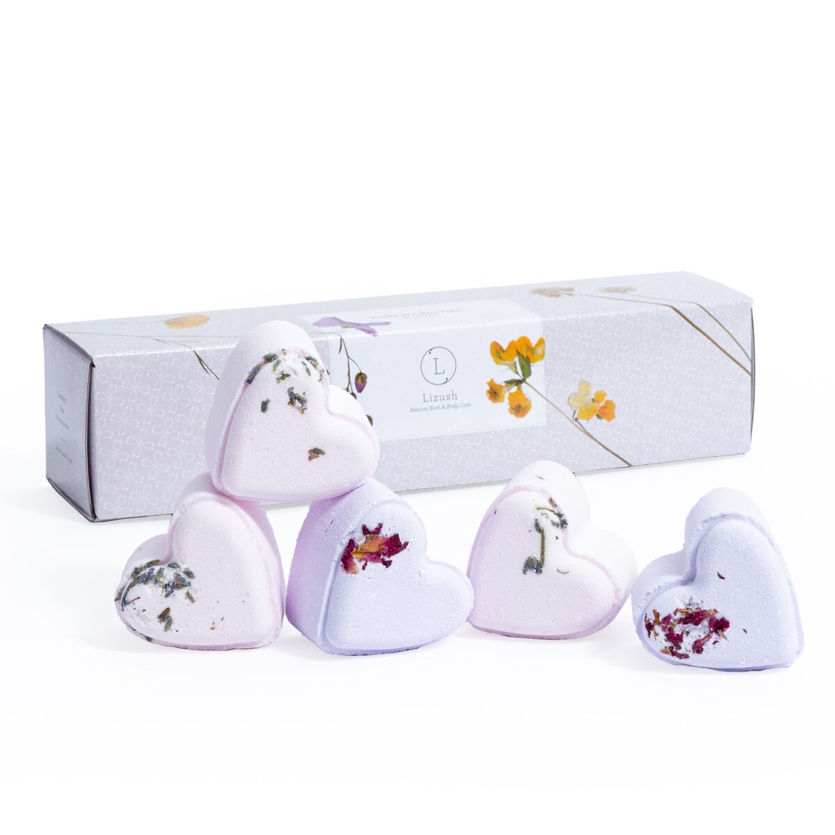 Set of 5 Heart Shaped Shower Steamers Package  - in a Gift Box - Can be personalized. by Lizush