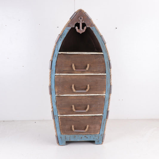 Solid wood boat shaped cabinet with drawers by Peterson Housewares & Artwares