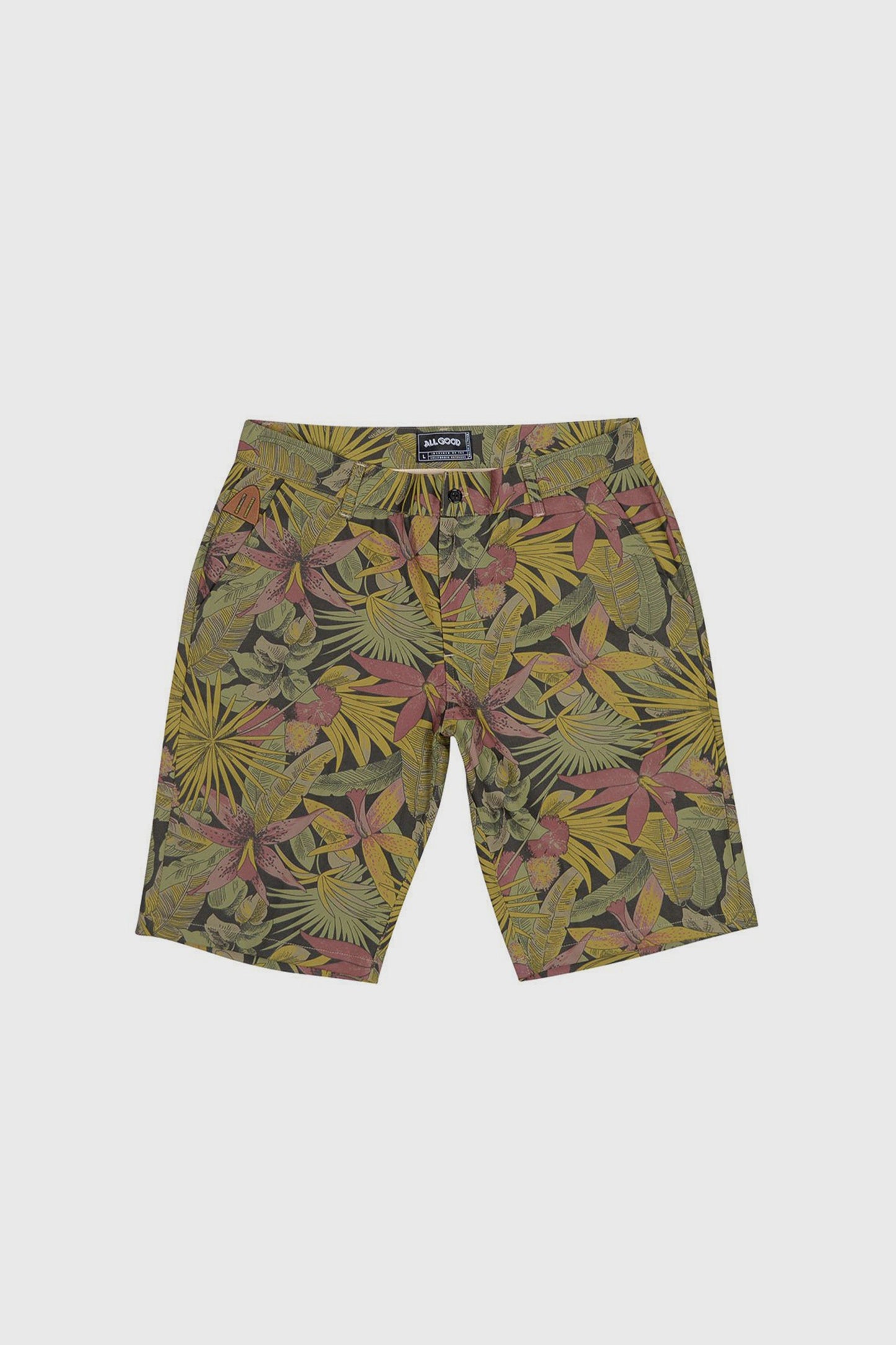 Palmeira Floral Green Brown Chino Shorts by The Official Brand