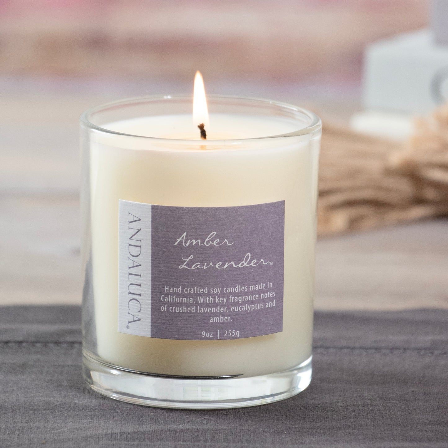 Amber Lavender 9oz Candle by Andaluca Home