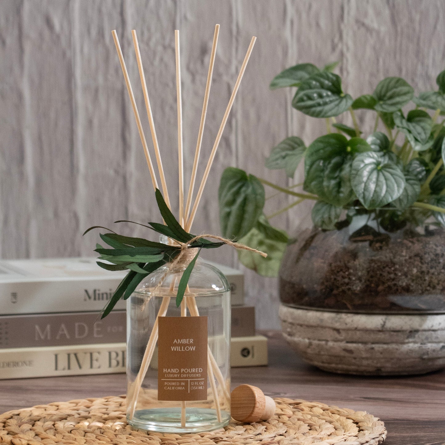 Amber Willow Botanical Tie Reed Diffuser by Andaluca Home