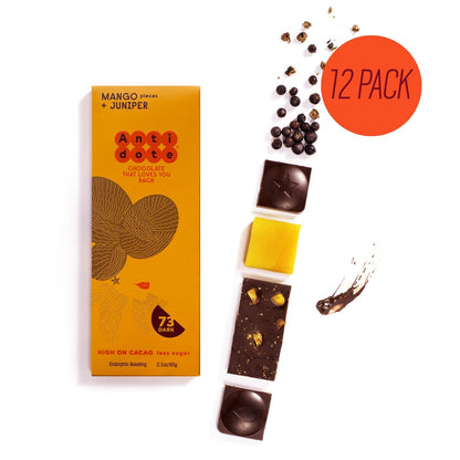 Antidote Chocolate HYBRIS: MANGO + JUNIPER - 12 Bars by Farm2Me