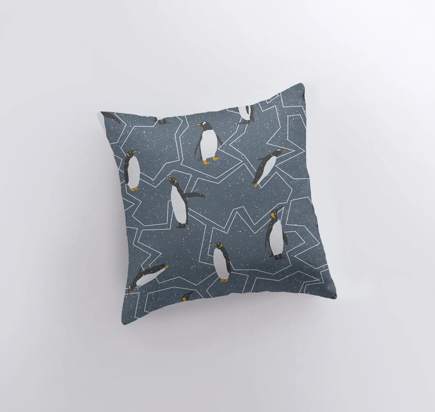 Arctic Penguin | Blue Pillow Cover | Home Decor | Throw Pillow | Snowflake Pillow | Christmas Pillow | Christmas tree | Christmas Gifts by UniikPillows