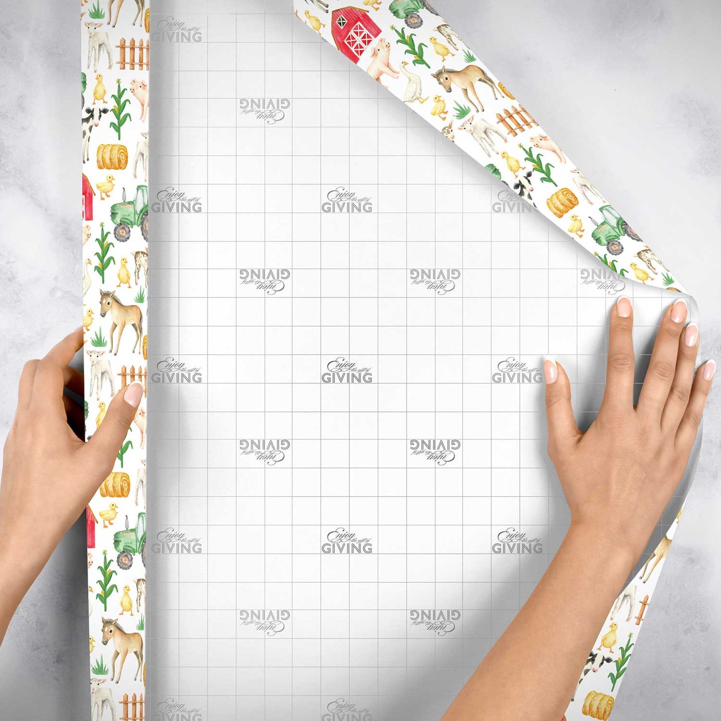 Farm Animals Baby Gift Wrap by Present Paper