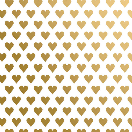 Gold Hearts Wedding Gift Wrap by Present Paper