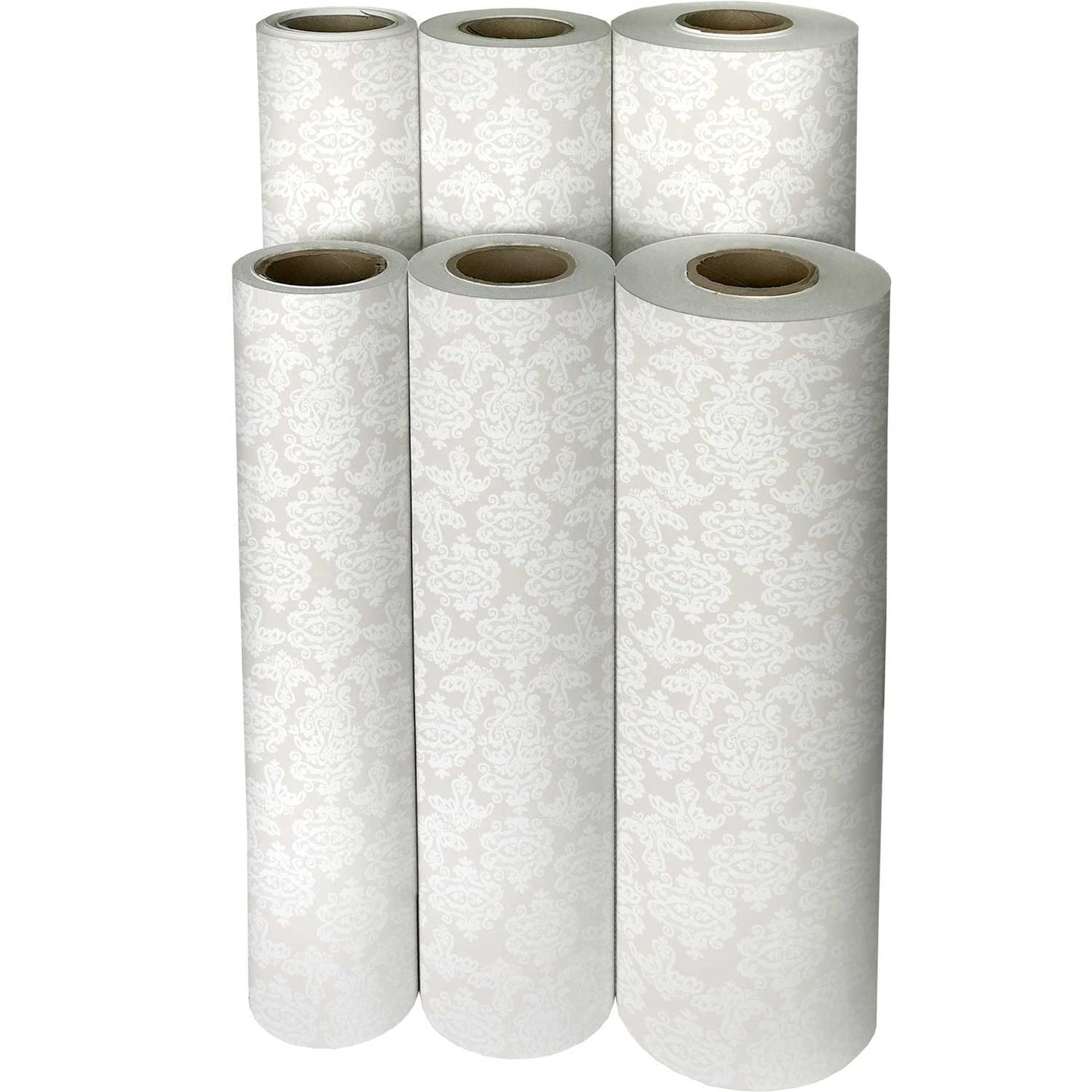 Pearl Damask Wedding Gift Wrap by Present Paper