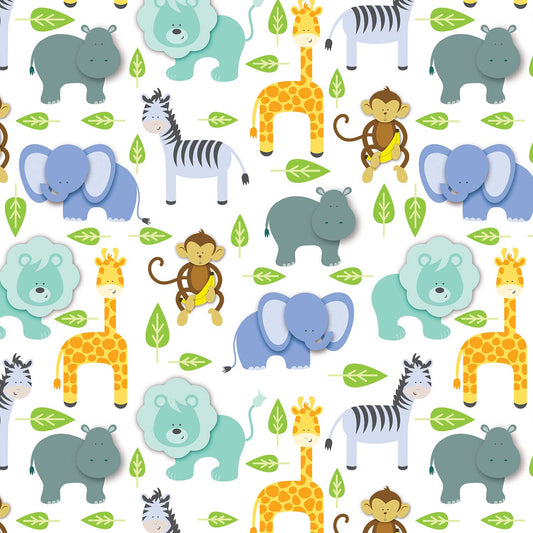 Zoo Animals Baby Gift Wrap by Present Paper