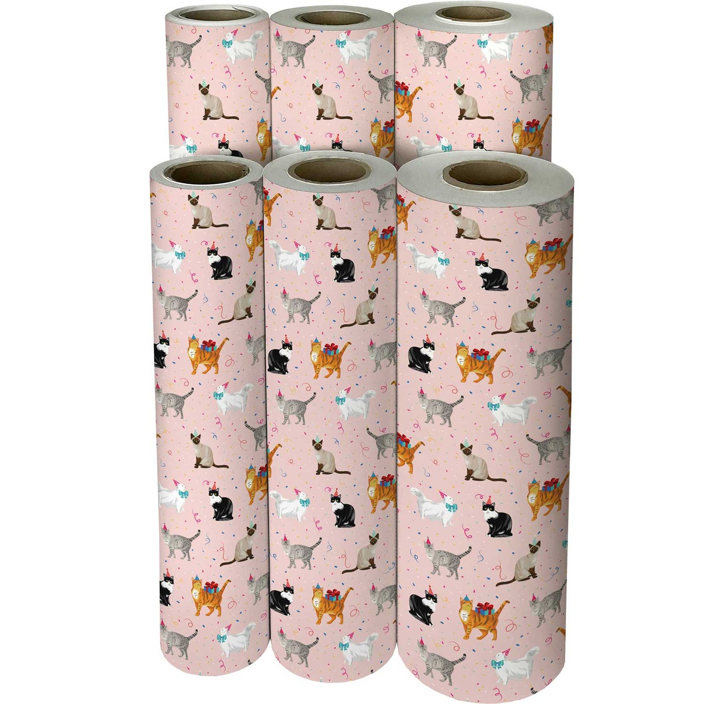 Festive Cats Birthday Gift Wrap by Present Paper