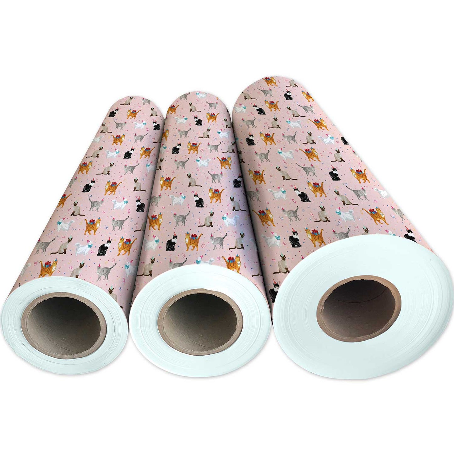 Festive Cats Birthday Gift Wrap by Present Paper