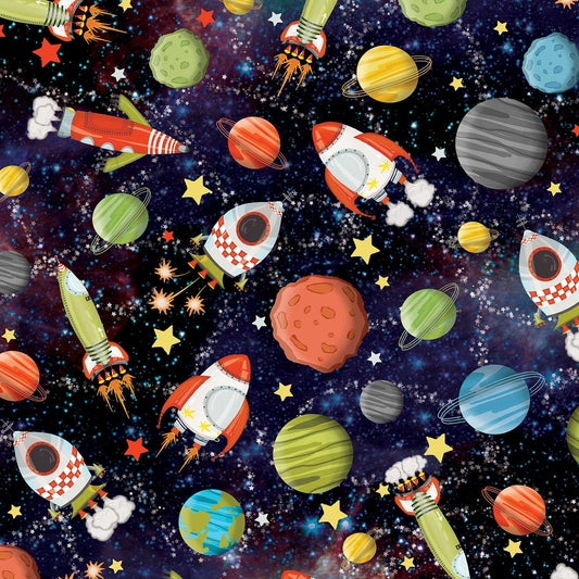 Space Gravity Birthday Gift Wrap by Present Paper