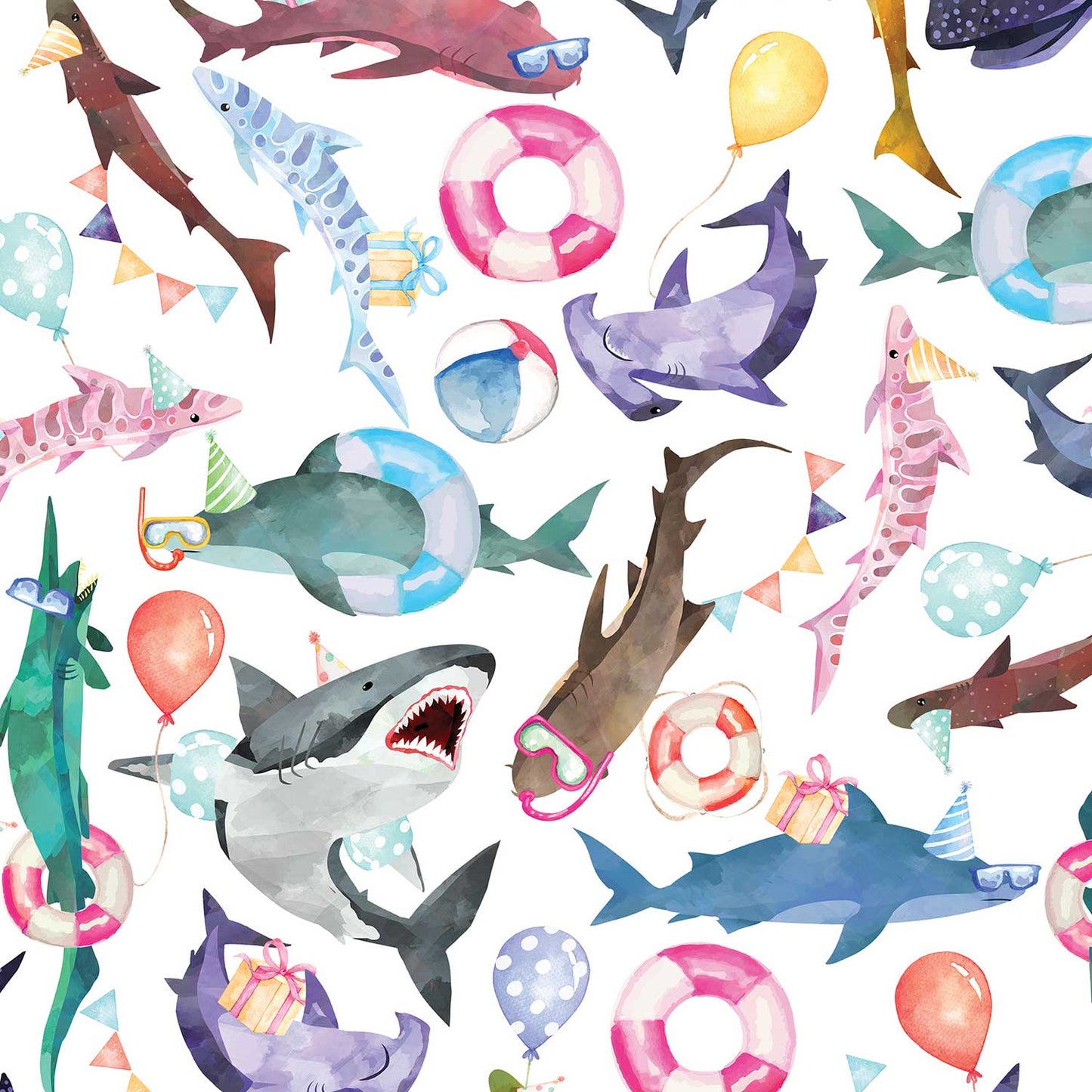 Shark Party Birthday Gift Wrap by Present Paper