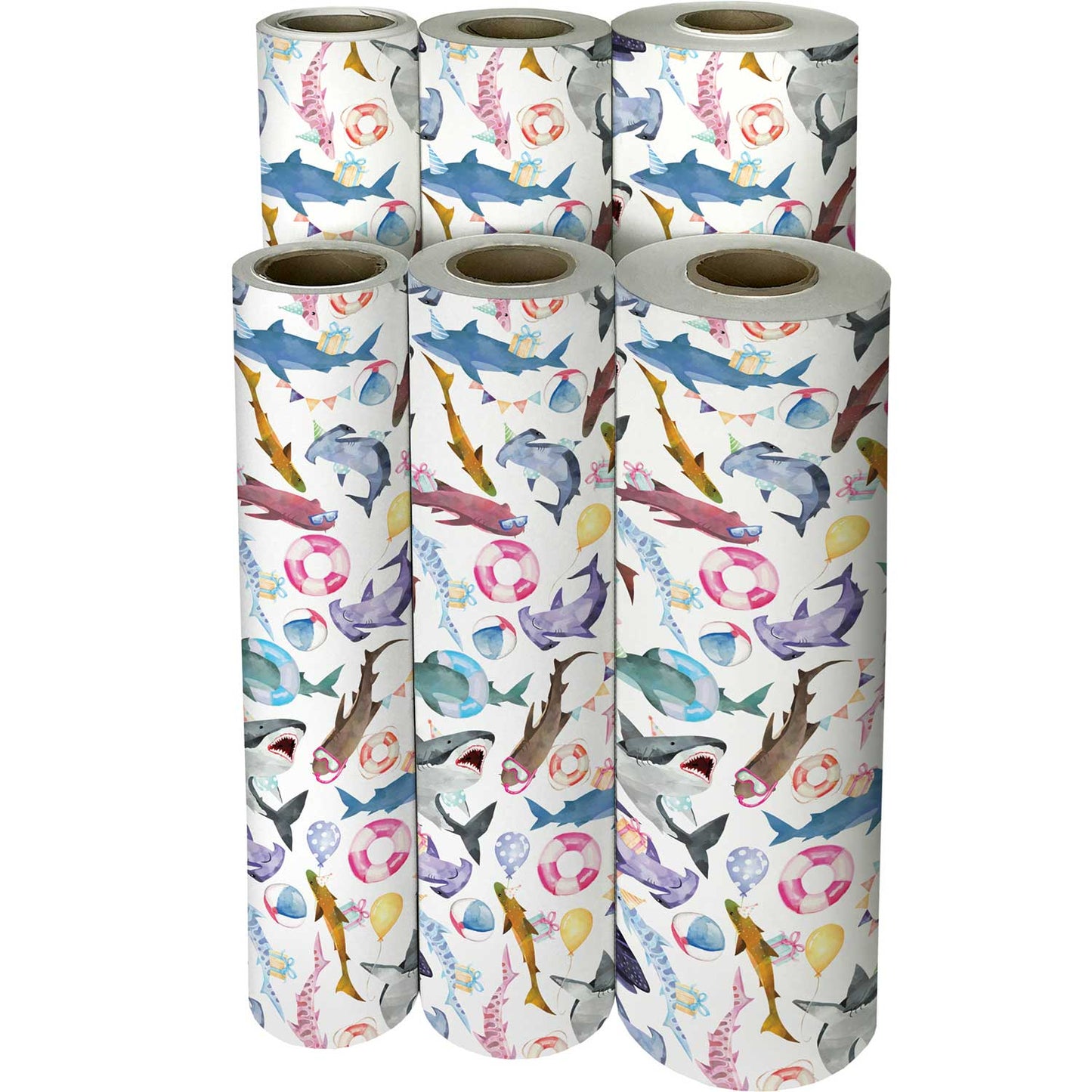 Shark Party Birthday Gift Wrap by Present Paper