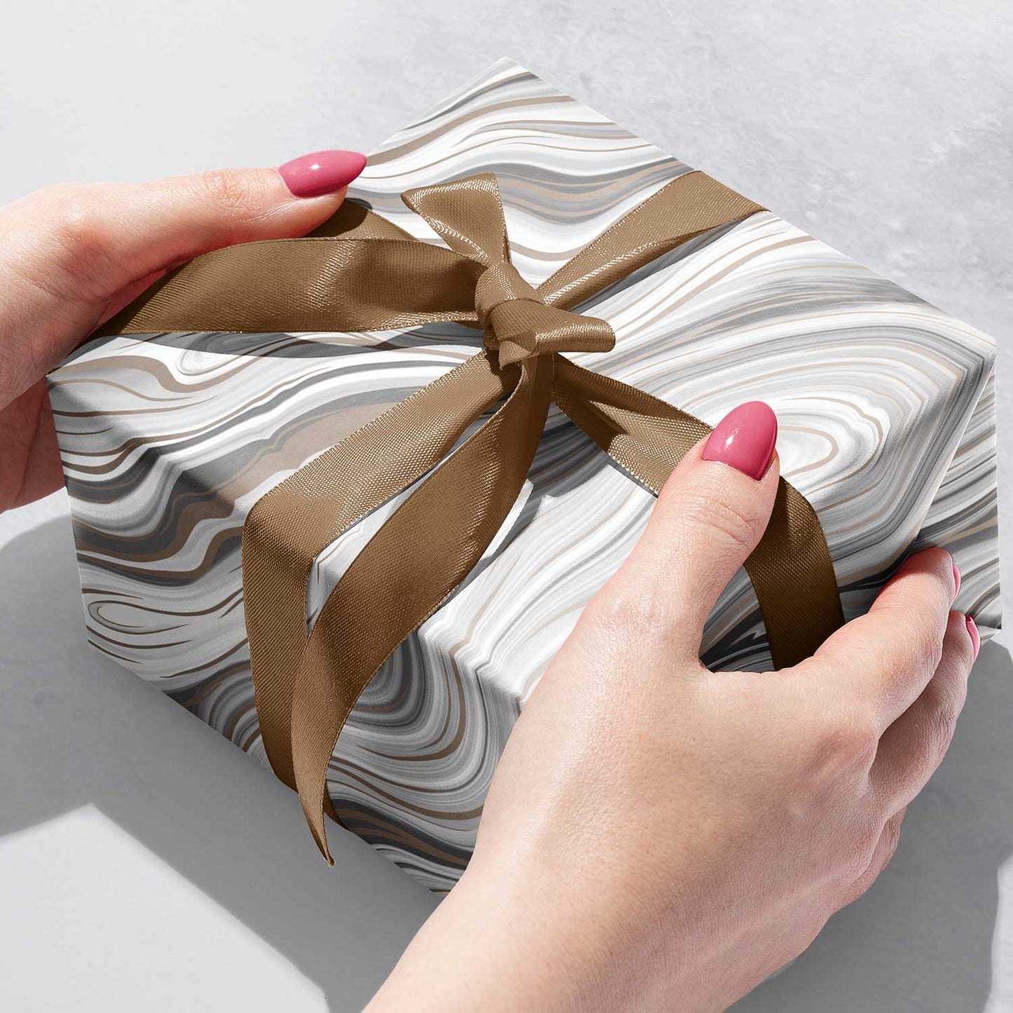 Marbleized Silver Gift Wrap by Present Paper