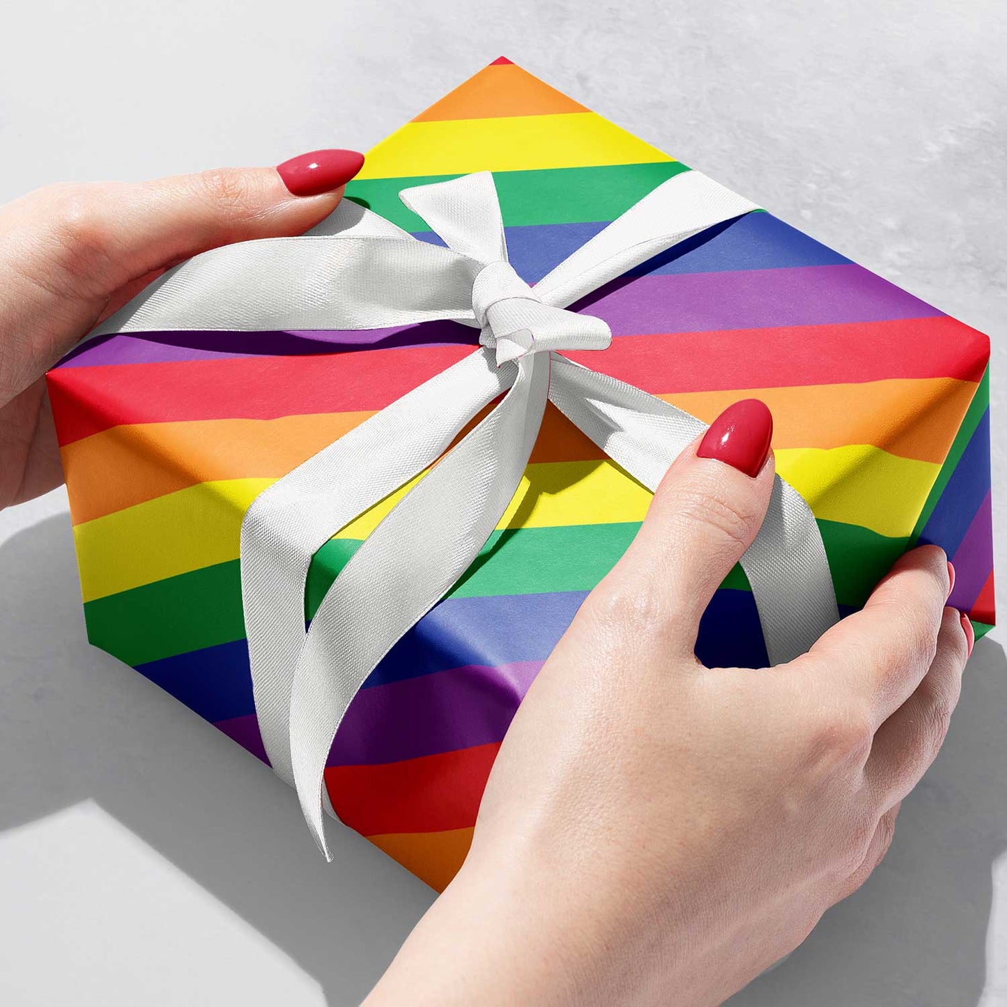 Rainbow Stripe Gift Wrap by Present Paper