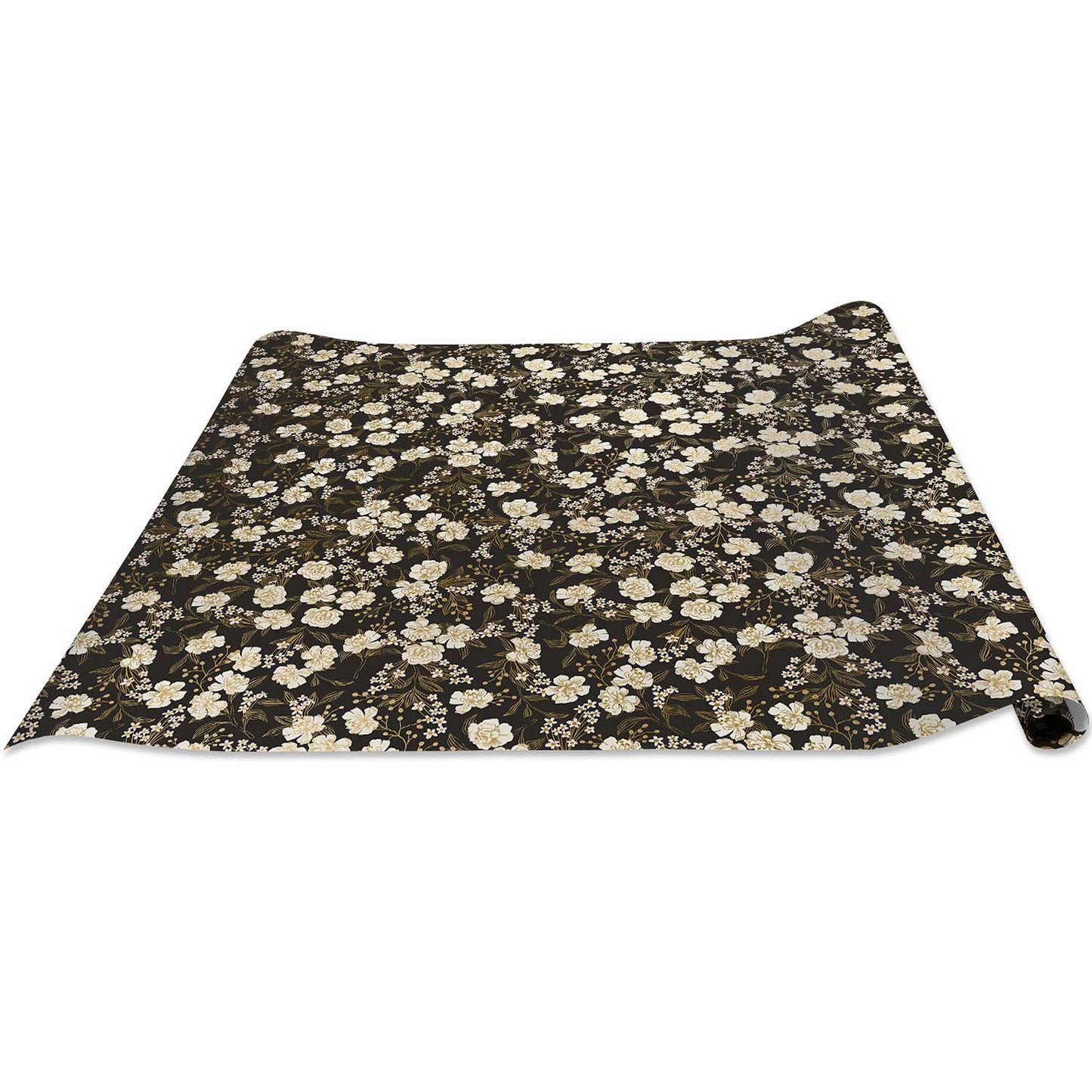 Retro Floral Charcoal Gift Wrap by Present Paper