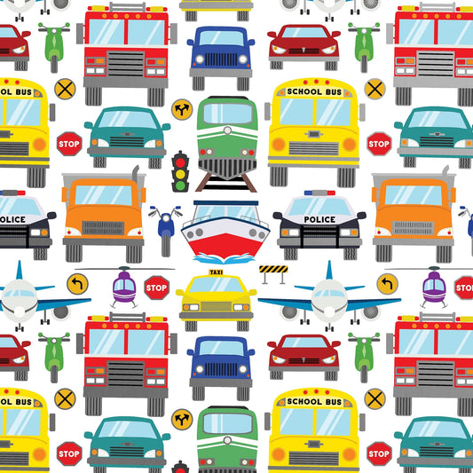 Traffic Jam Kid's Gift Wrap by Present Paper