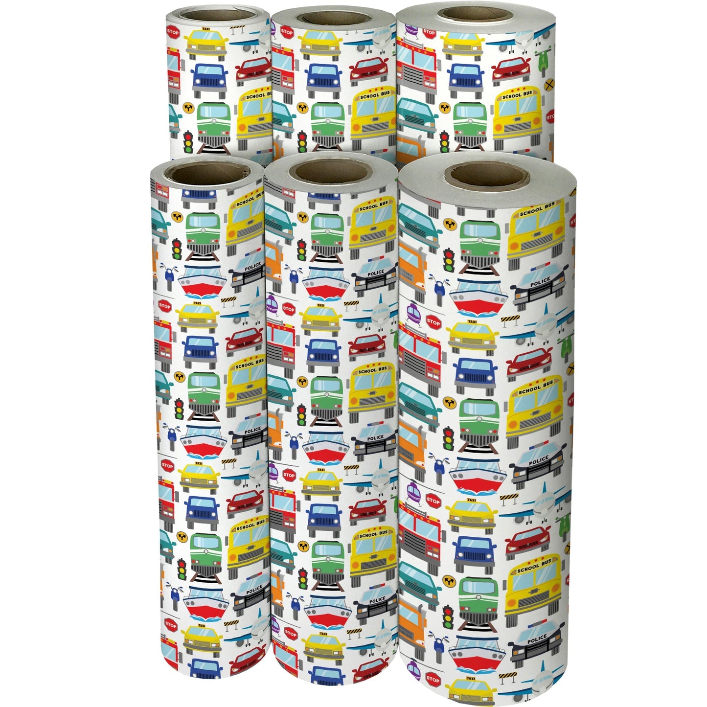 Traffic Jam Kid's Gift Wrap by Present Paper