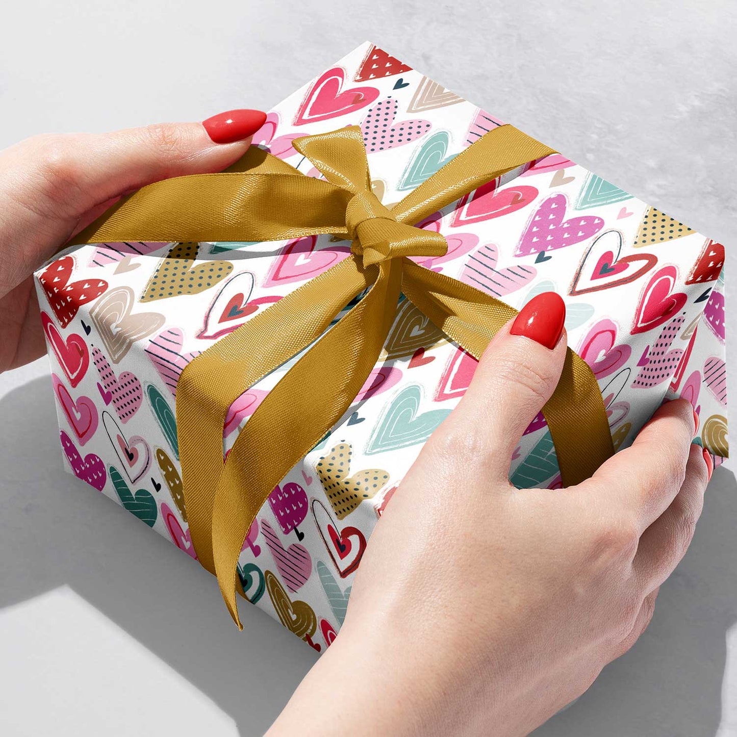 Pretty Hearts Love Gift Wrap by Present Paper