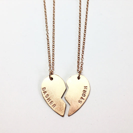 Best Friends Heart Necklaces by Jennifer Cervelli Jewelry