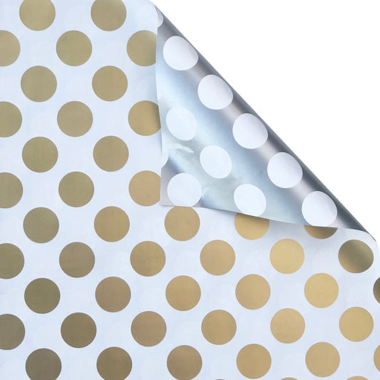 Two-Sided Gold Silver Dot Gift Wrap by Present Paper