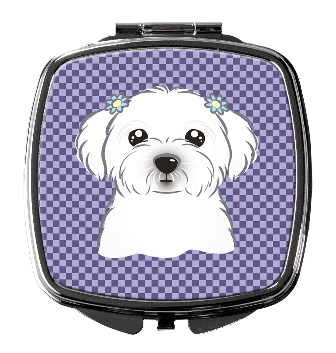 Purple Checkered Maltese Compact Mirror BB1134SCM by Caroline's Treasures