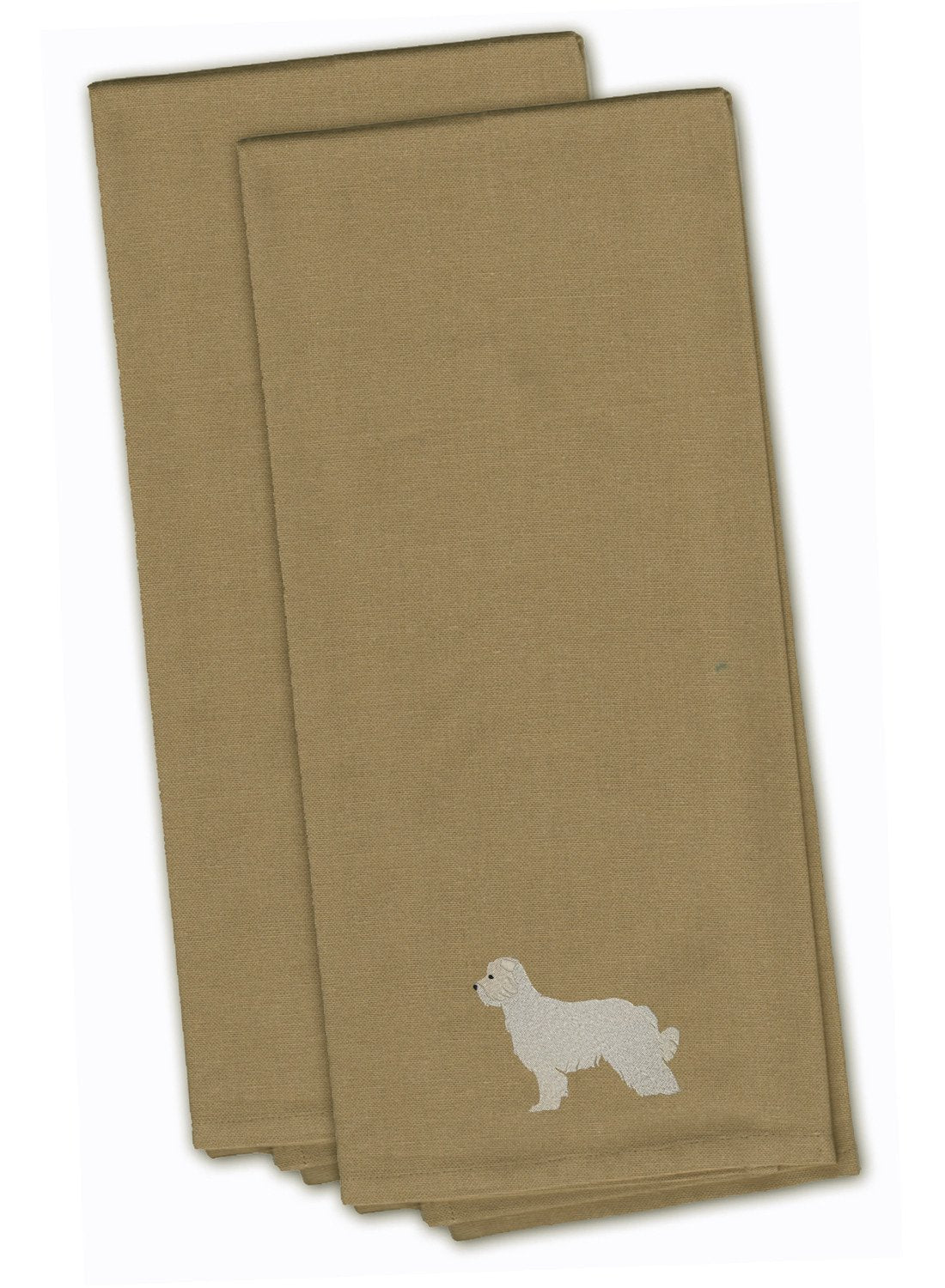 Pyrenean Shepherd Tan Embroidered Kitchen Towel Set of 2 BB3418TNTWE by Caroline's Treasures