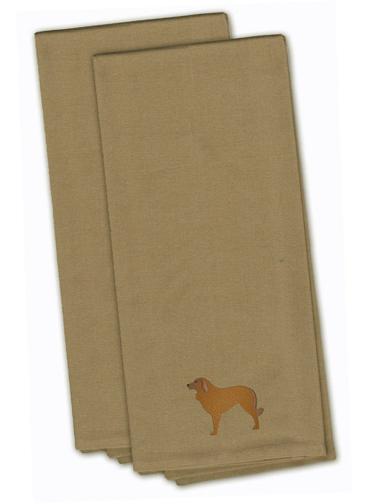 Portuguese Sheepdog Dog Tan Embroidered Kitchen Towel Set of 2 BB3431TNTWE by Caroline's Treasures