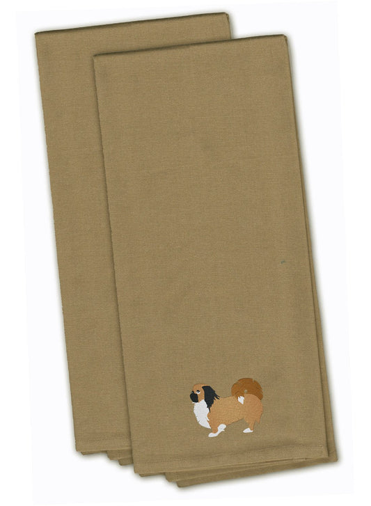 Pekingese Tan Embroidered Kitchen Towel Set of 2 BB3438TNTWE by Caroline's Treasures