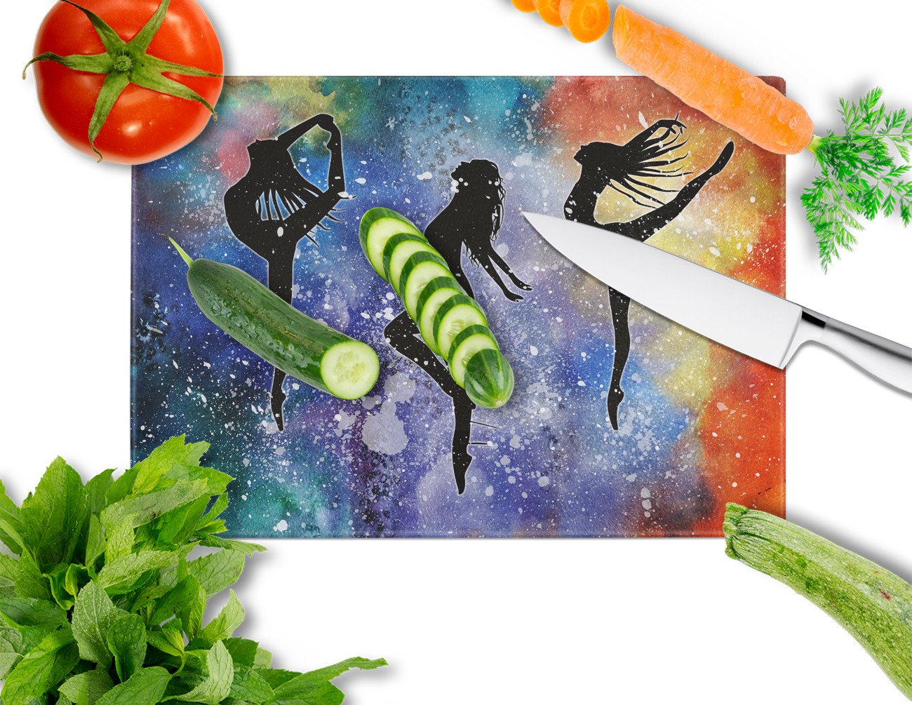 Dancers Glass Cutting Board Large BB5372LCB by Caroline's Treasures