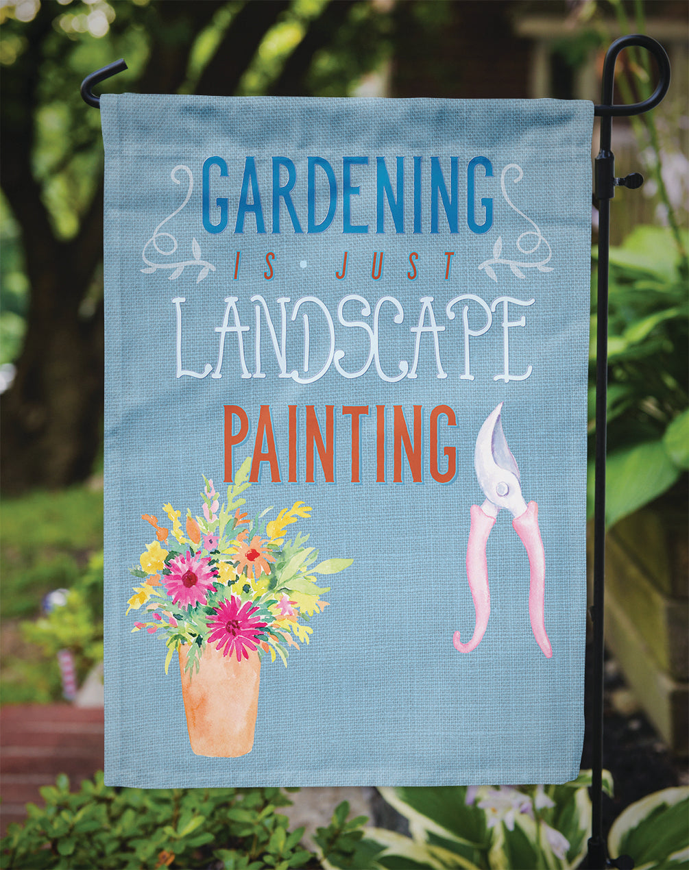 Gardening is Landscape Painting Flag Garden Size BB5434GF by Caroline's Treasures