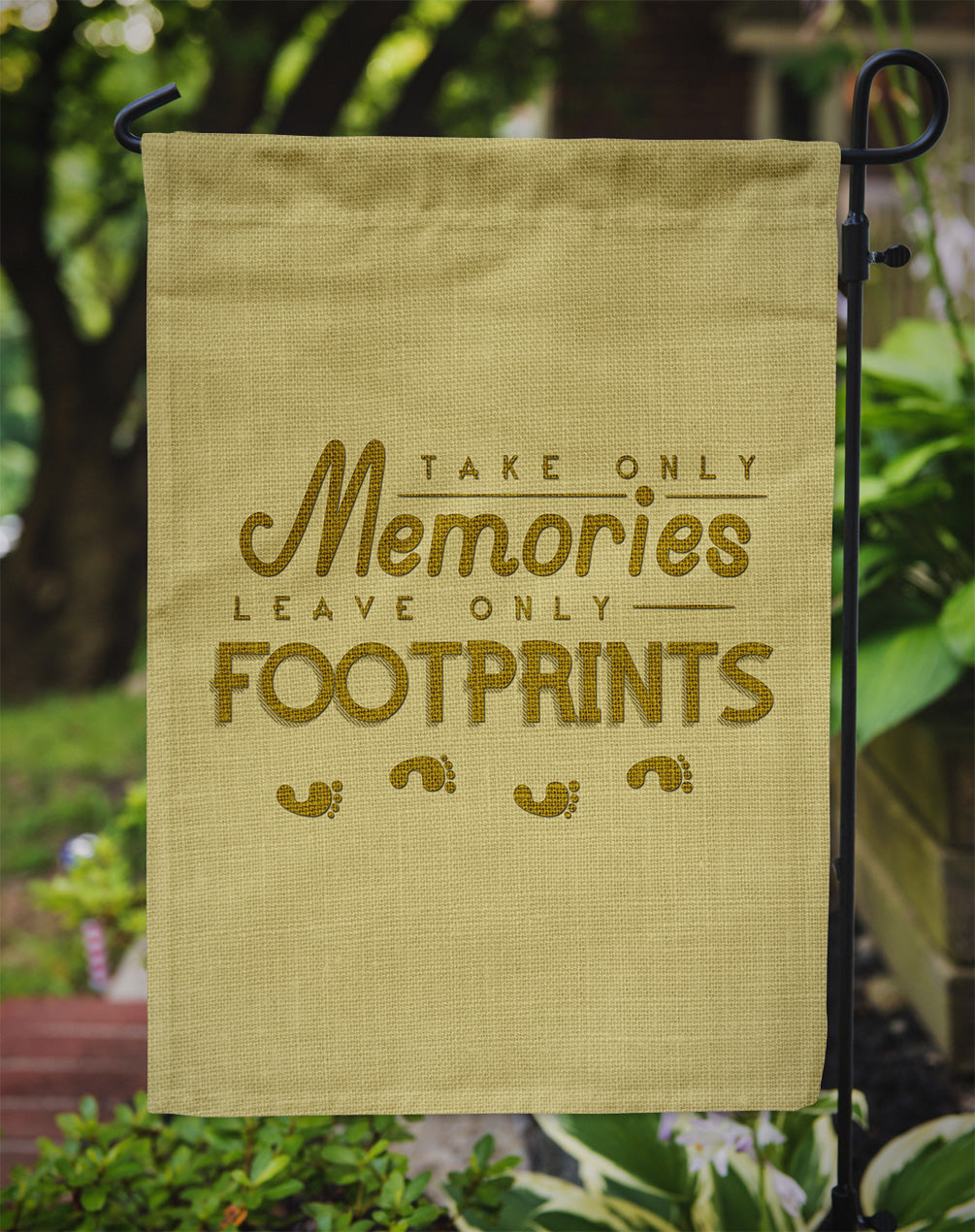 Take Memories Leave Footprints Flag Garden Size BB5464GF by Caroline's Treasures