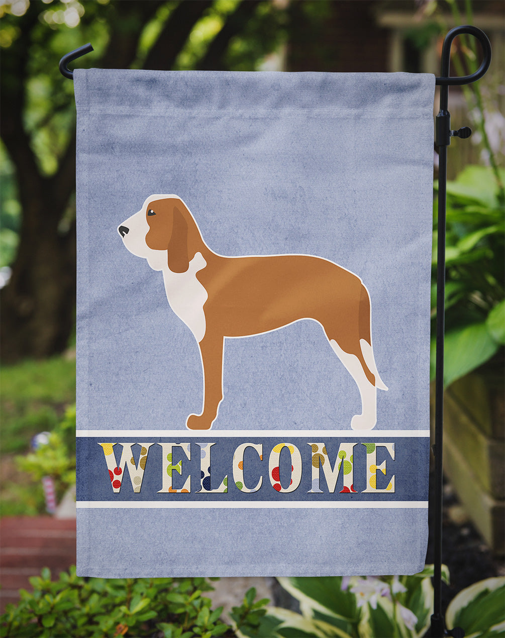 Spanish Hound Welcome Flag Garden Size BB5495GF by Caroline's Treasures