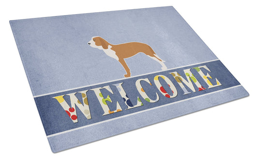 Spanish Hound Welcome Glass Cutting Board Large BB5495LCB by Caroline's Treasures