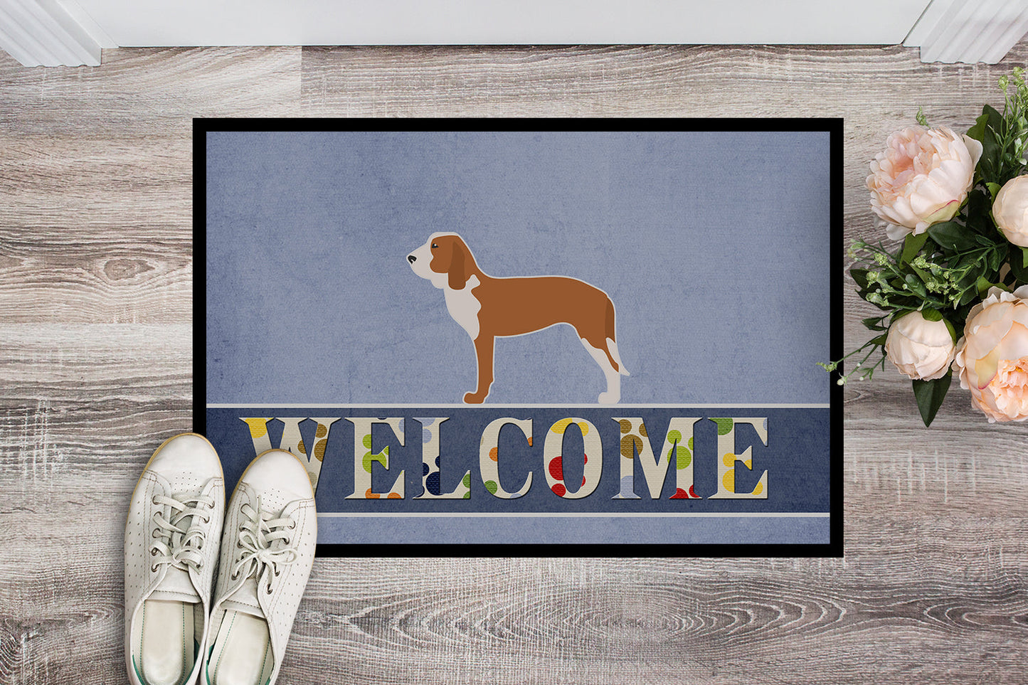 Spanish Hound Welcome Indoor or Outdoor Mat 18x27 BB5495MAT by Caroline's Treasures