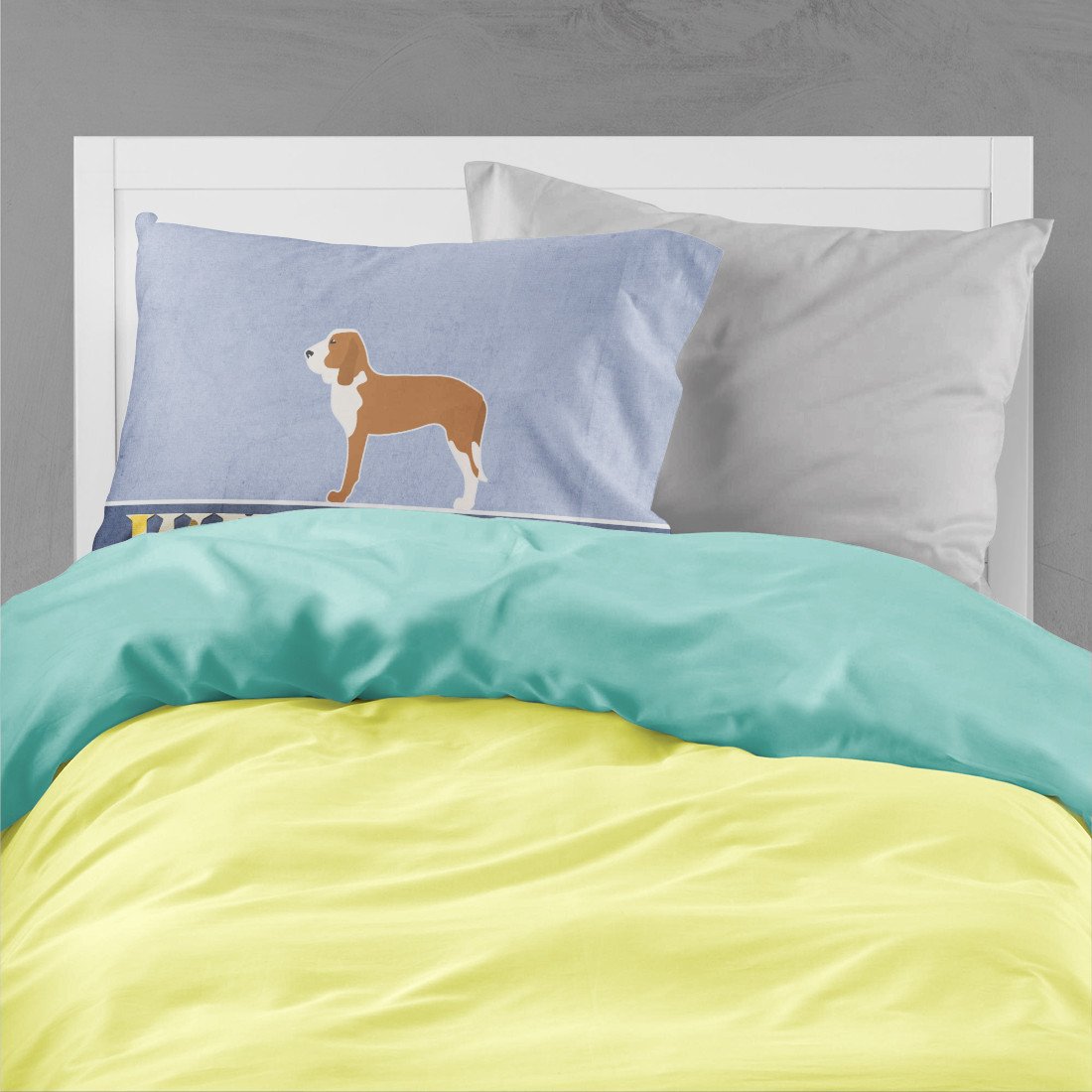 Spanish Hound Welcome Fabric Standard Pillowcase BB5495PILLOWCASE by Caroline's Treasures