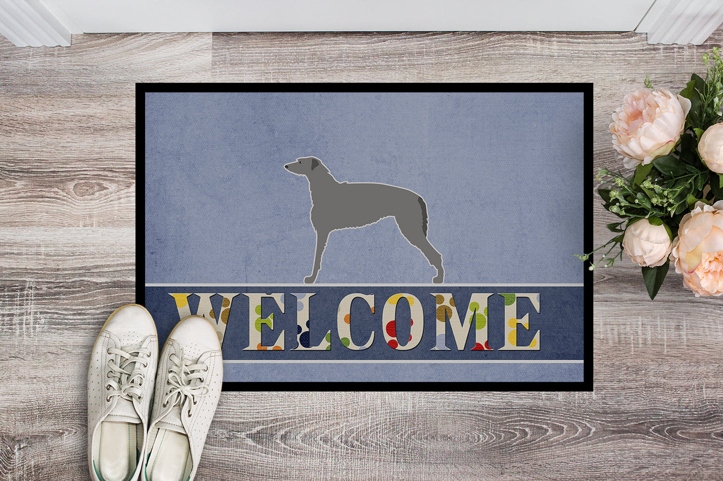 Scottish Deerhound Welcome Indoor or Outdoor Mat 18x27 BB5500MAT by Caroline's Treasures