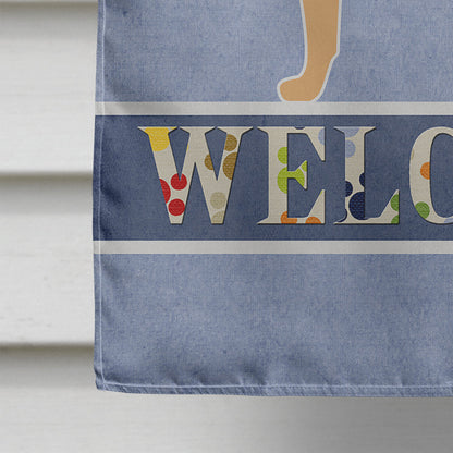 Yellow Labrador Retriever Welcome Flag Canvas House Size BB5501CHF by Caroline's Treasures