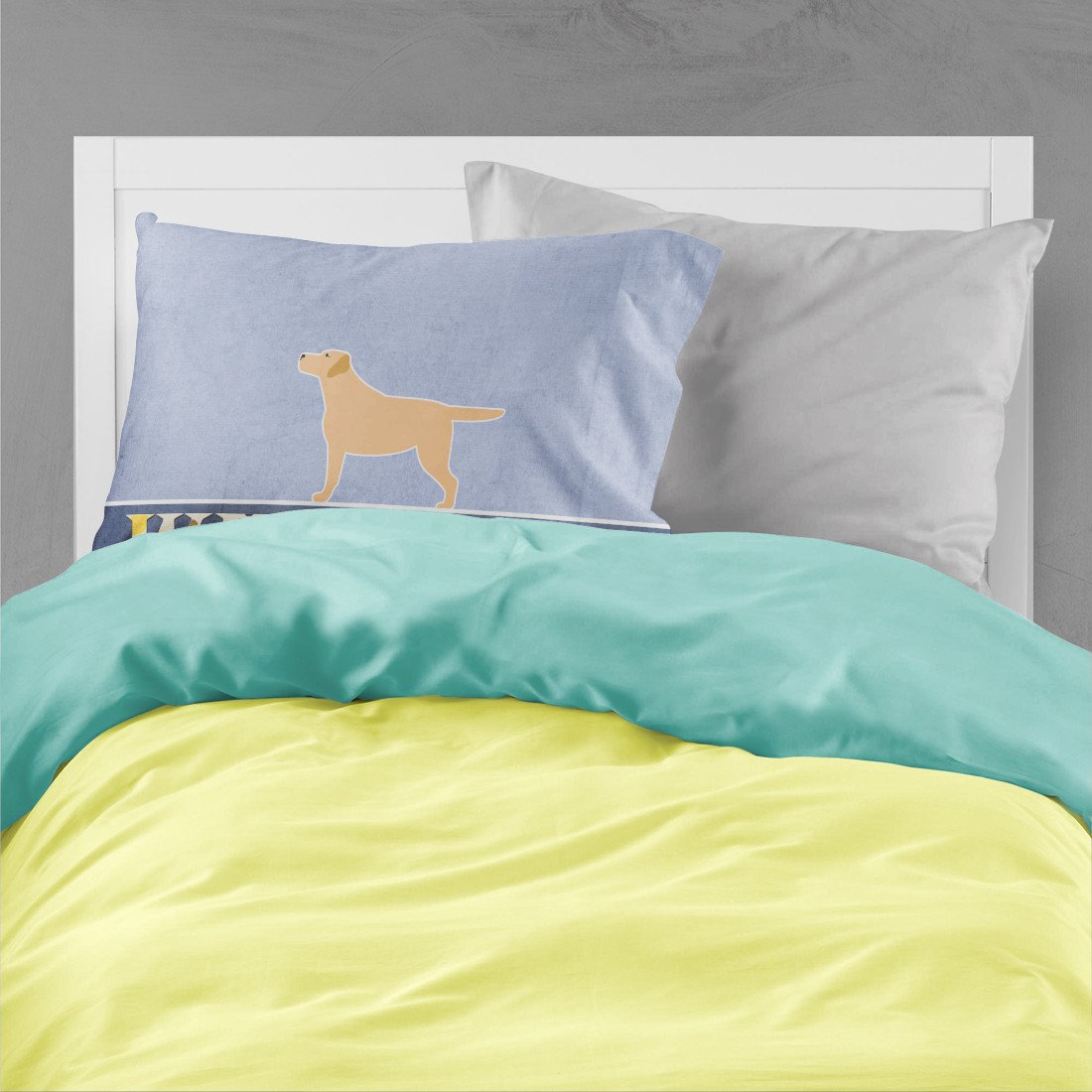 Yellow Labrador Retriever Welcome Fabric Standard Pillowcase BB5501PILLOWCASE by Caroline's Treasures