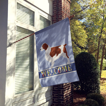 Welsh Springer Spaniel Welcome Flag Canvas House Size BB5504CHF by Caroline's Treasures